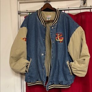 Disney Denim and Beige Varsity Jacket